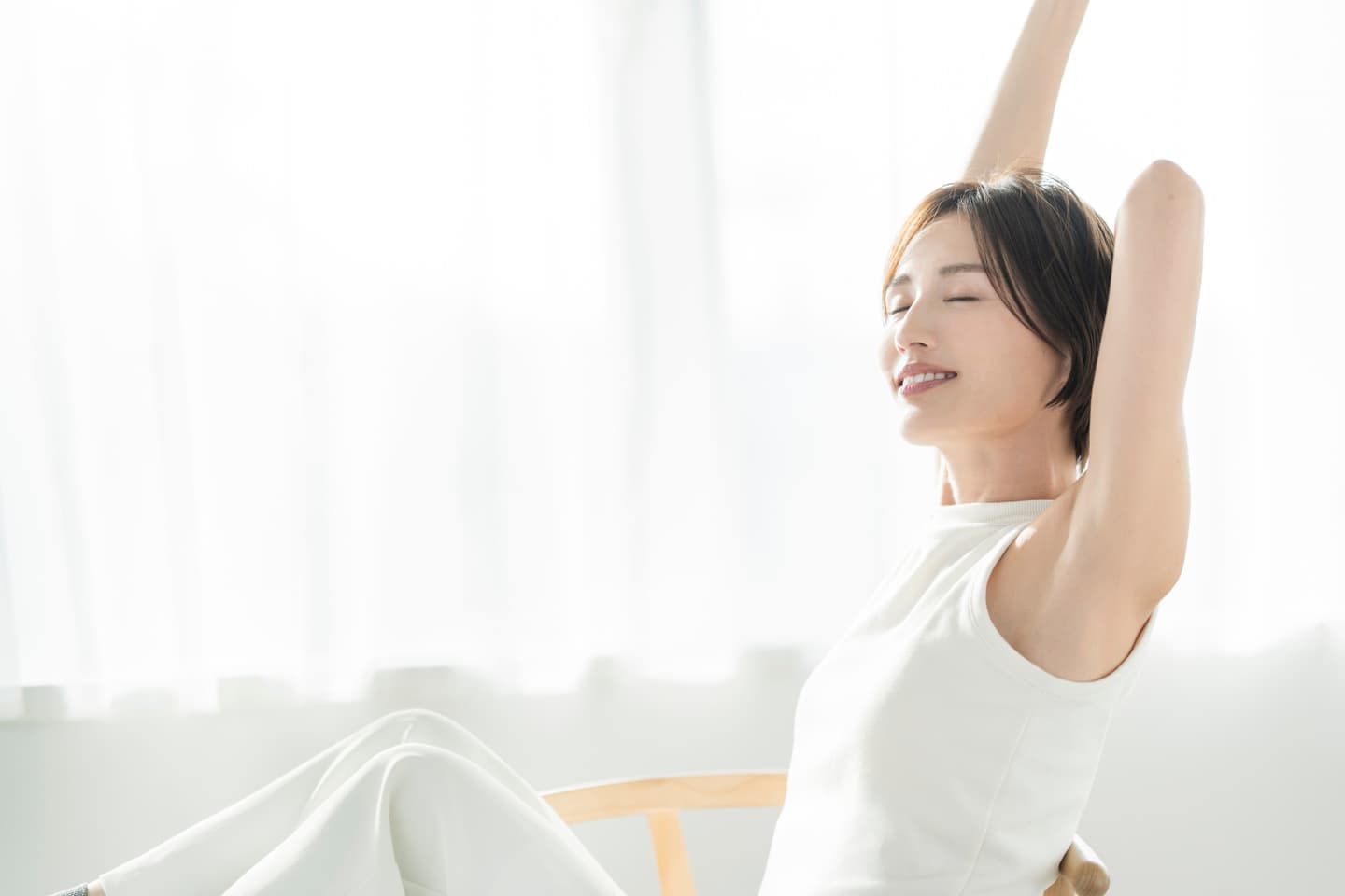 目覚めの良い女性